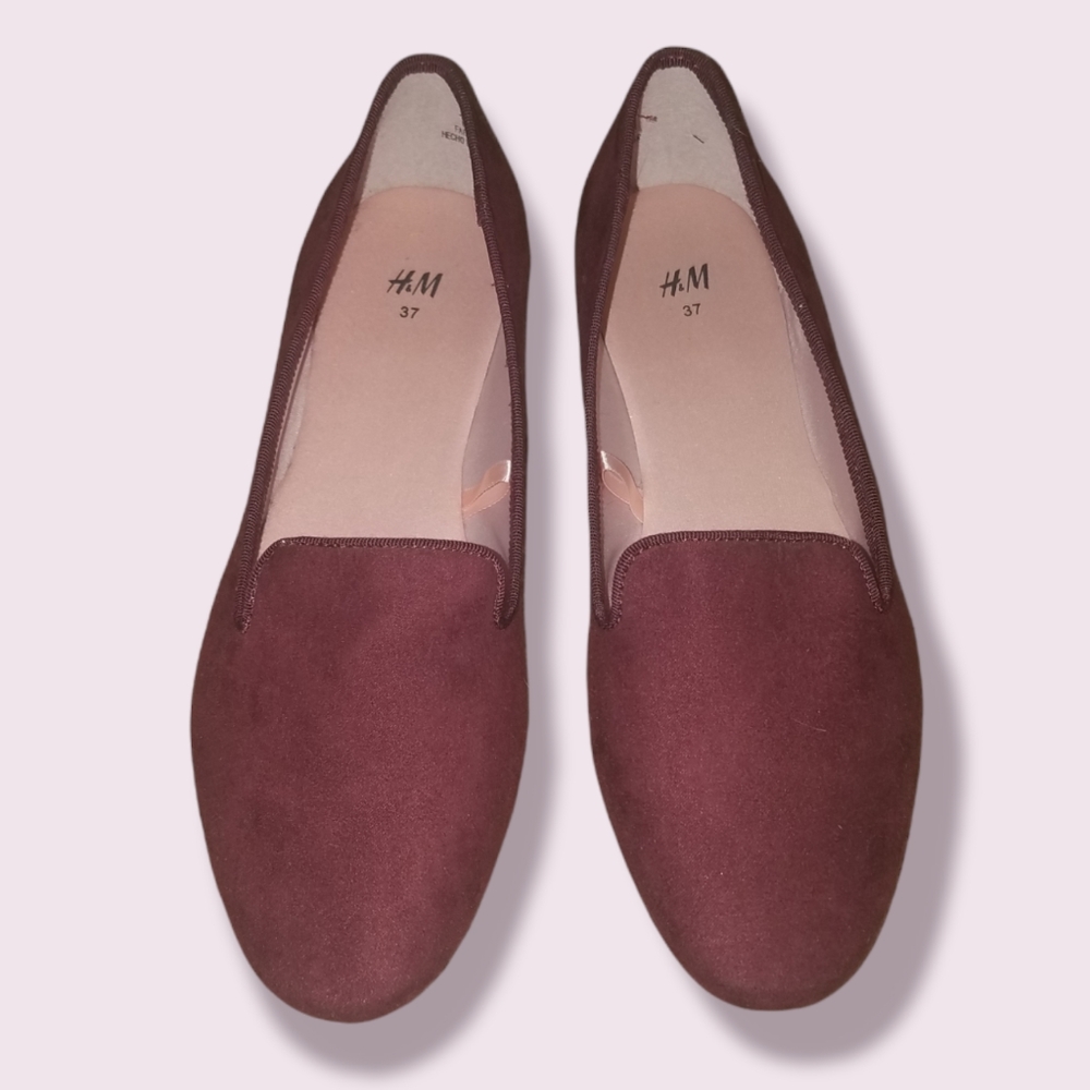 ⚡H&M⚡Burgundy Slip-on Loafers